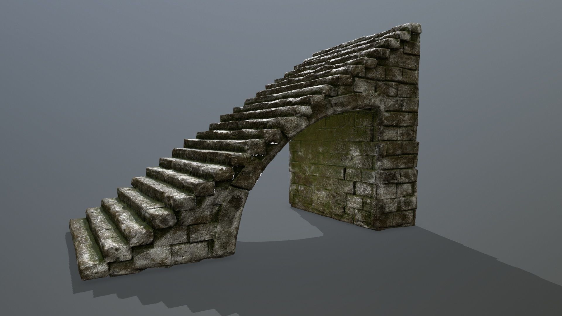 stairs brick wall Low-poly 3D model_12