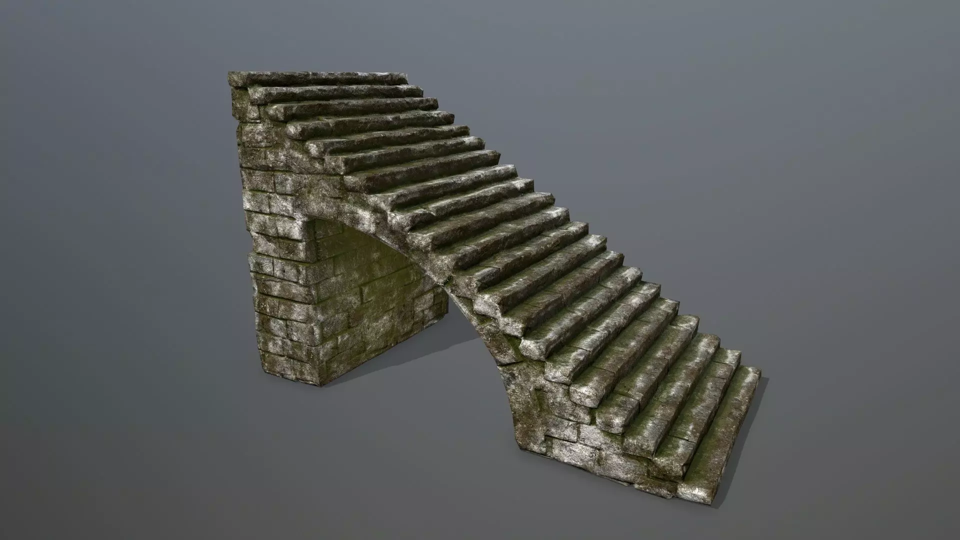 stairs brick wall Low-poly 3D model_0