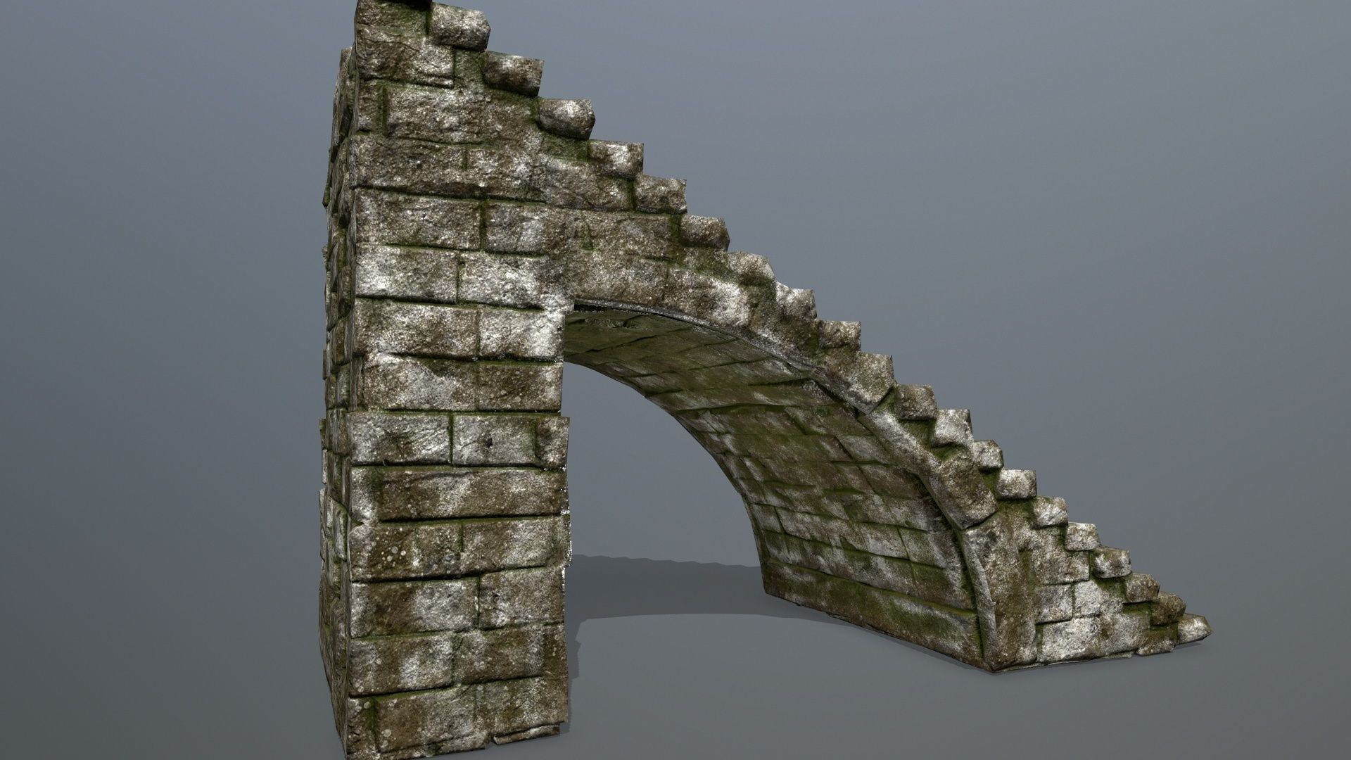 stairs brick wall Low-poly 3D model_8