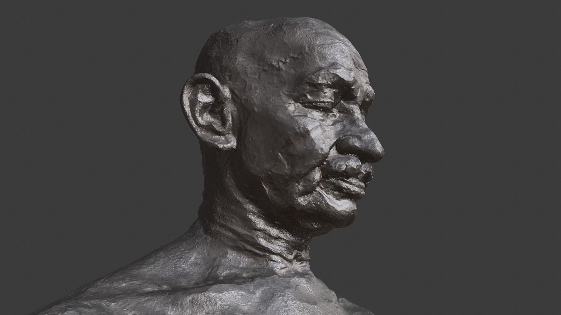 Gandhi by Ram Sutar 3DP 3D print model_17
