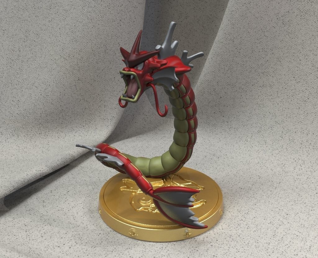 Shiny Gyarados 3D print model_2
