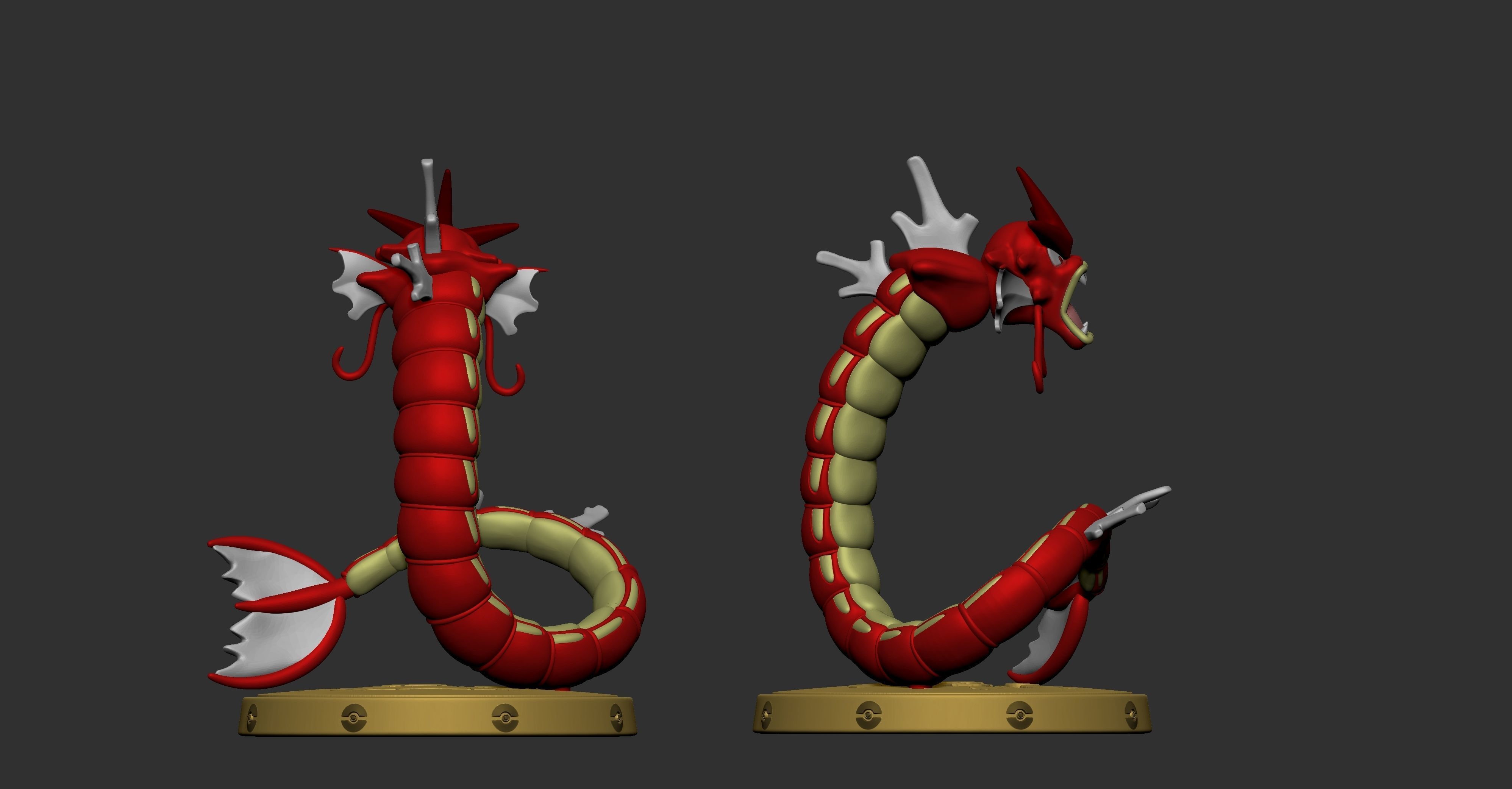 Shiny Gyarados 3D print model_4