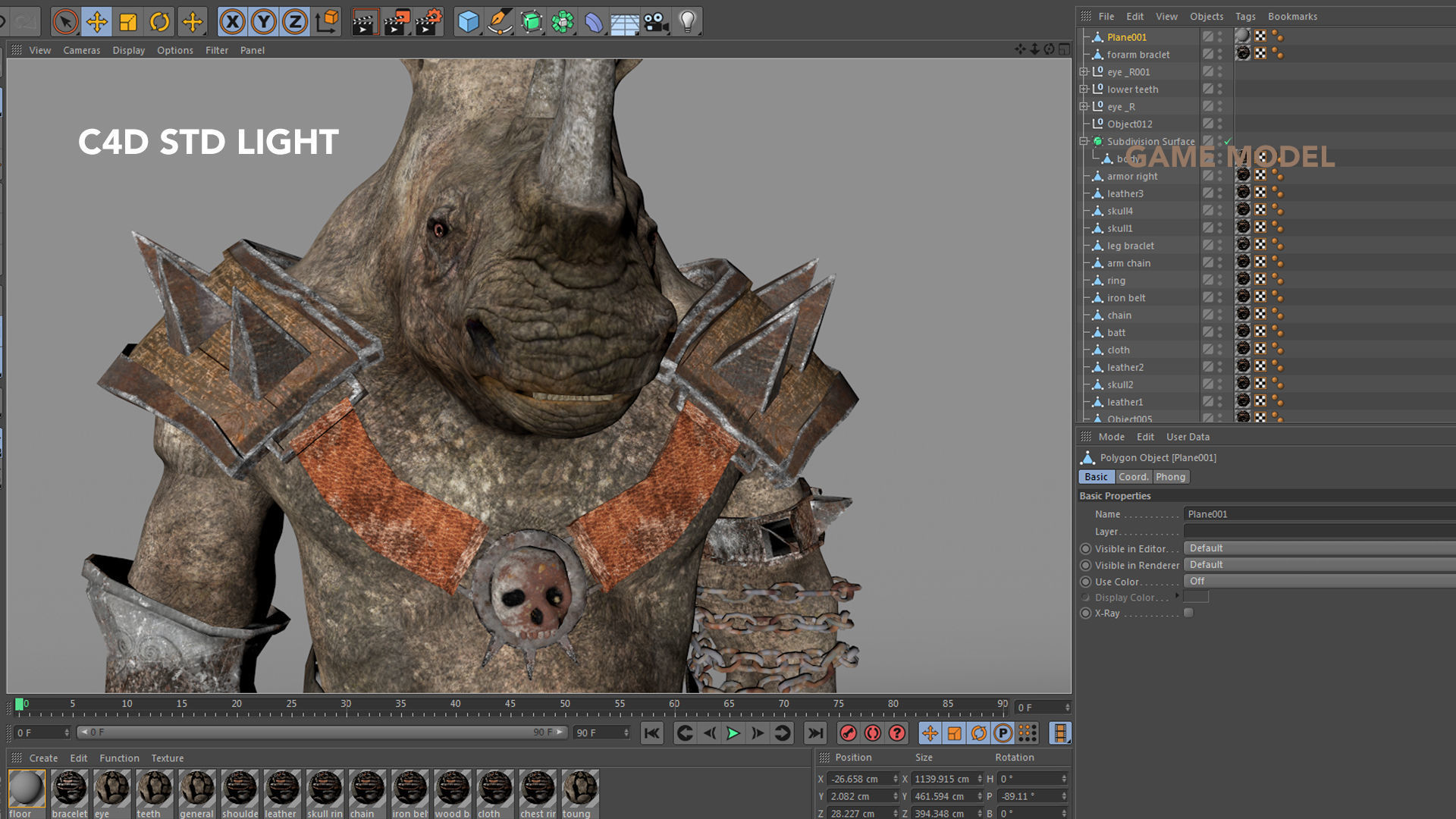 rhino warrior game character  version 2 Low-poly 3D model_12