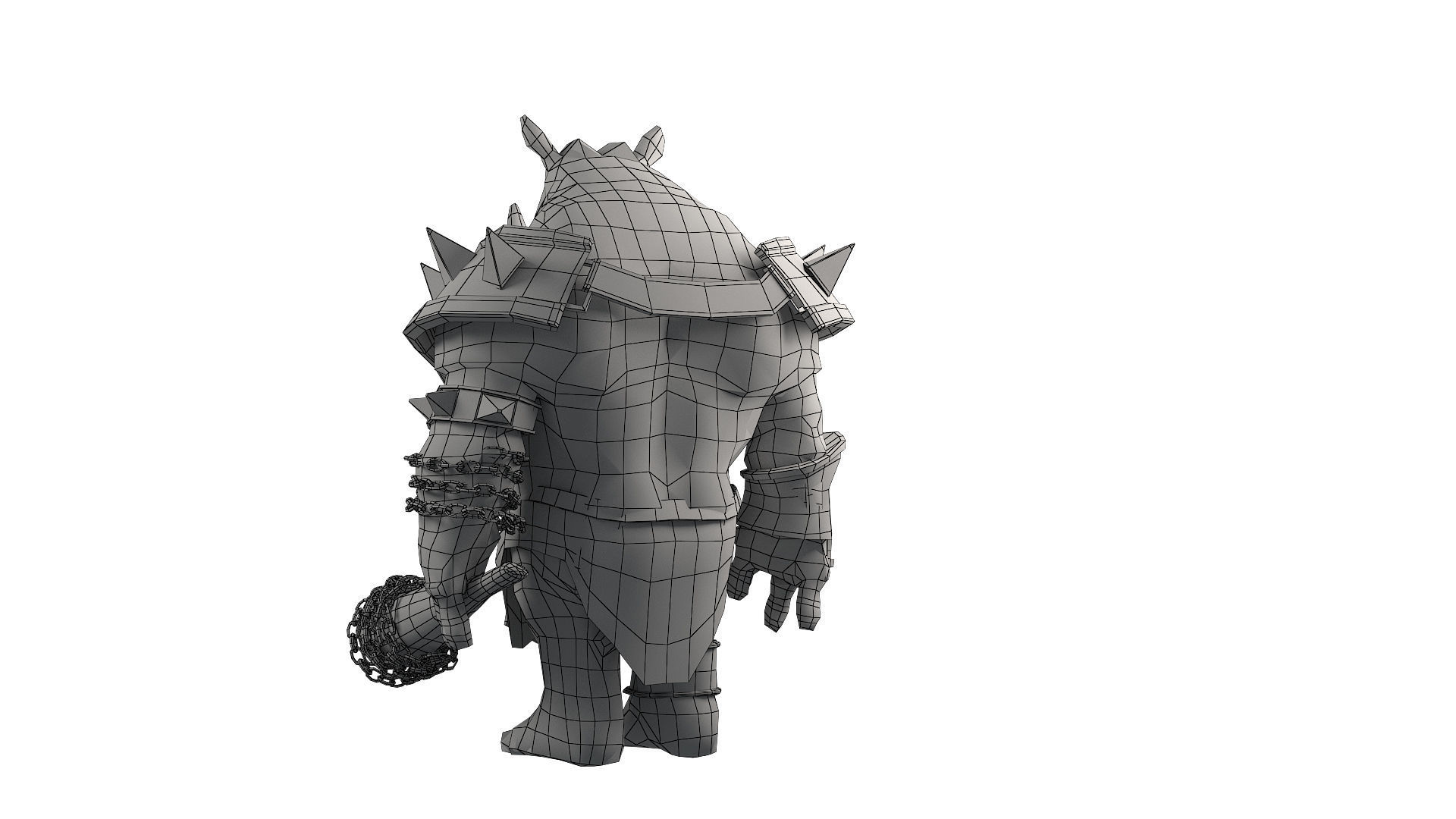 rhino warrior game character  version 2 Low-poly 3D model_16