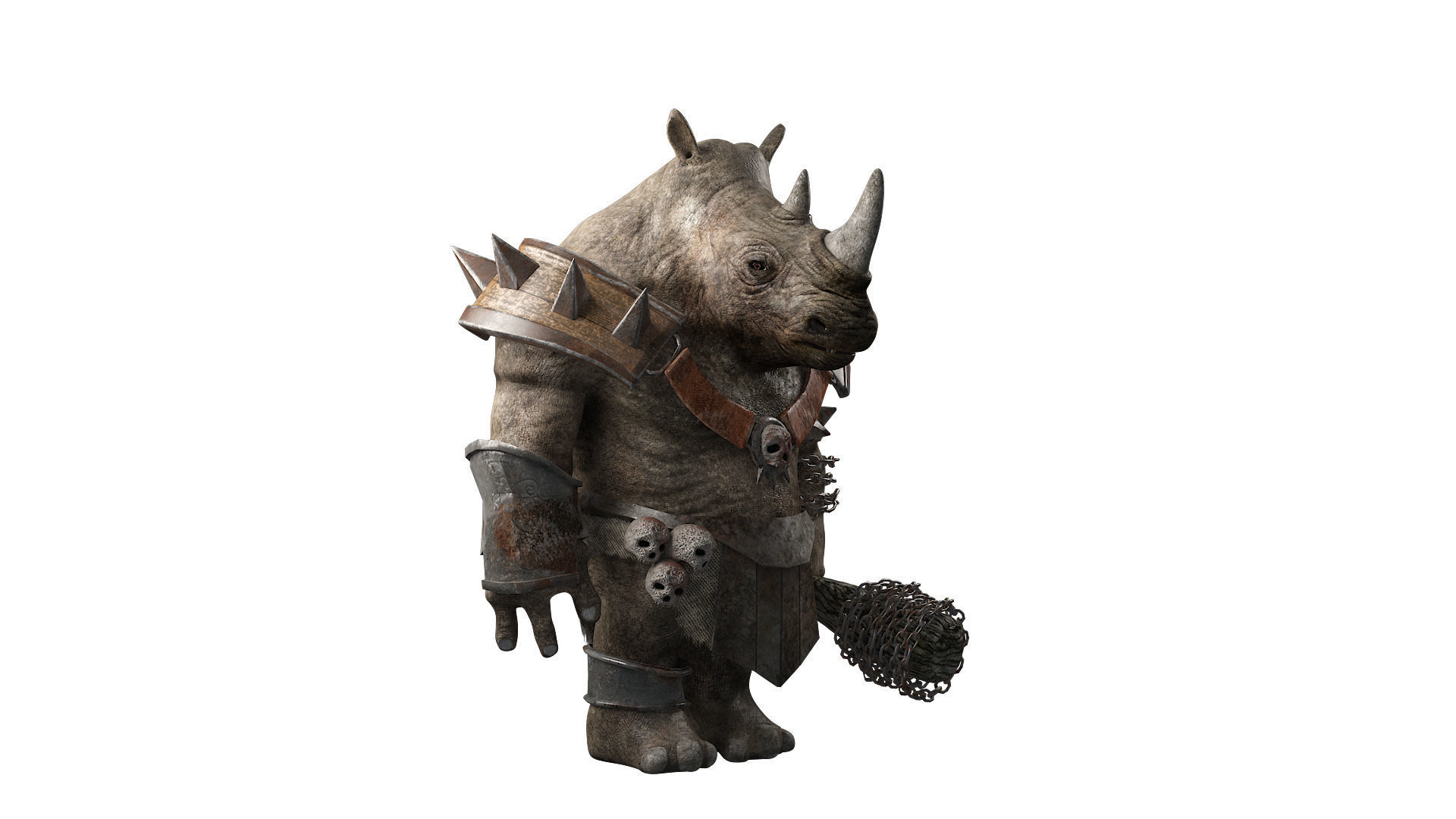 rhino warrior game character  version 2 Low-poly 3D model_20