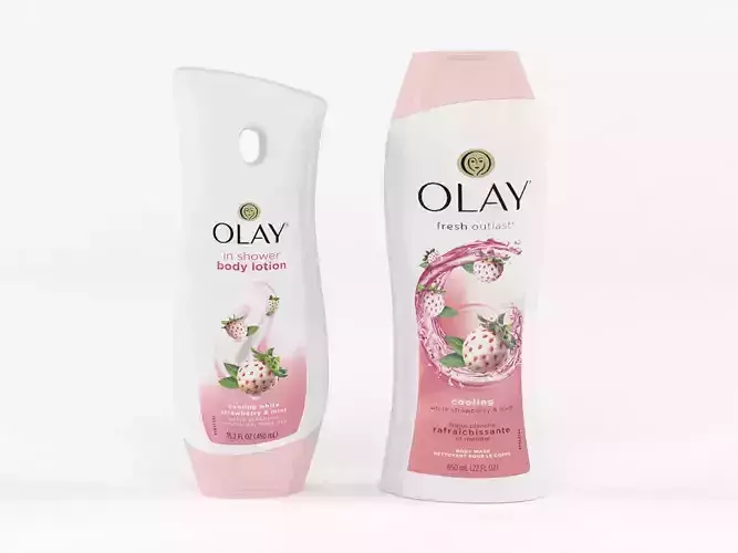 Olay Body Wash and Body Lotion for Women 3D model
