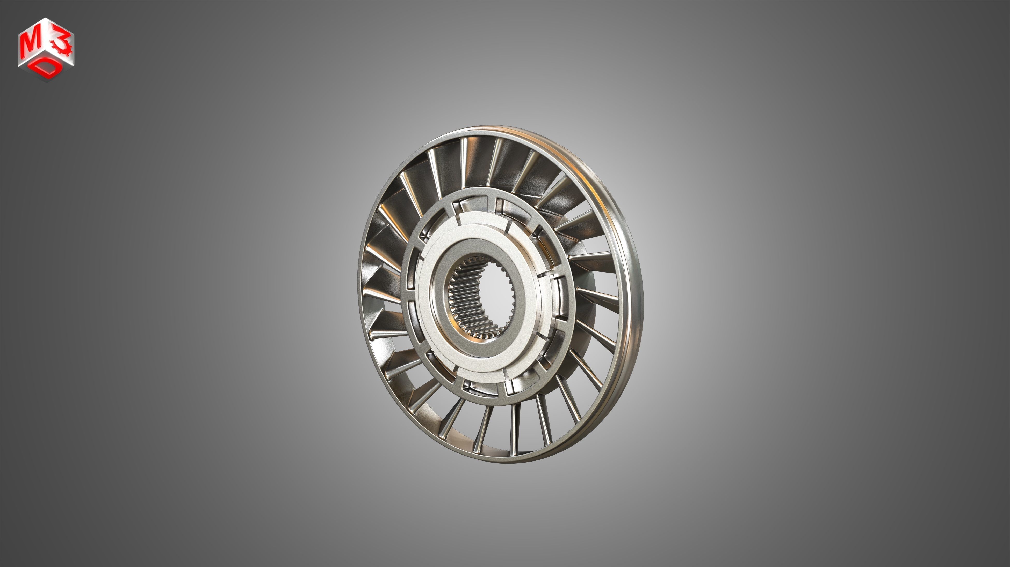 Transmission Torque Converter - with 5 Interior Parts 3D model_4