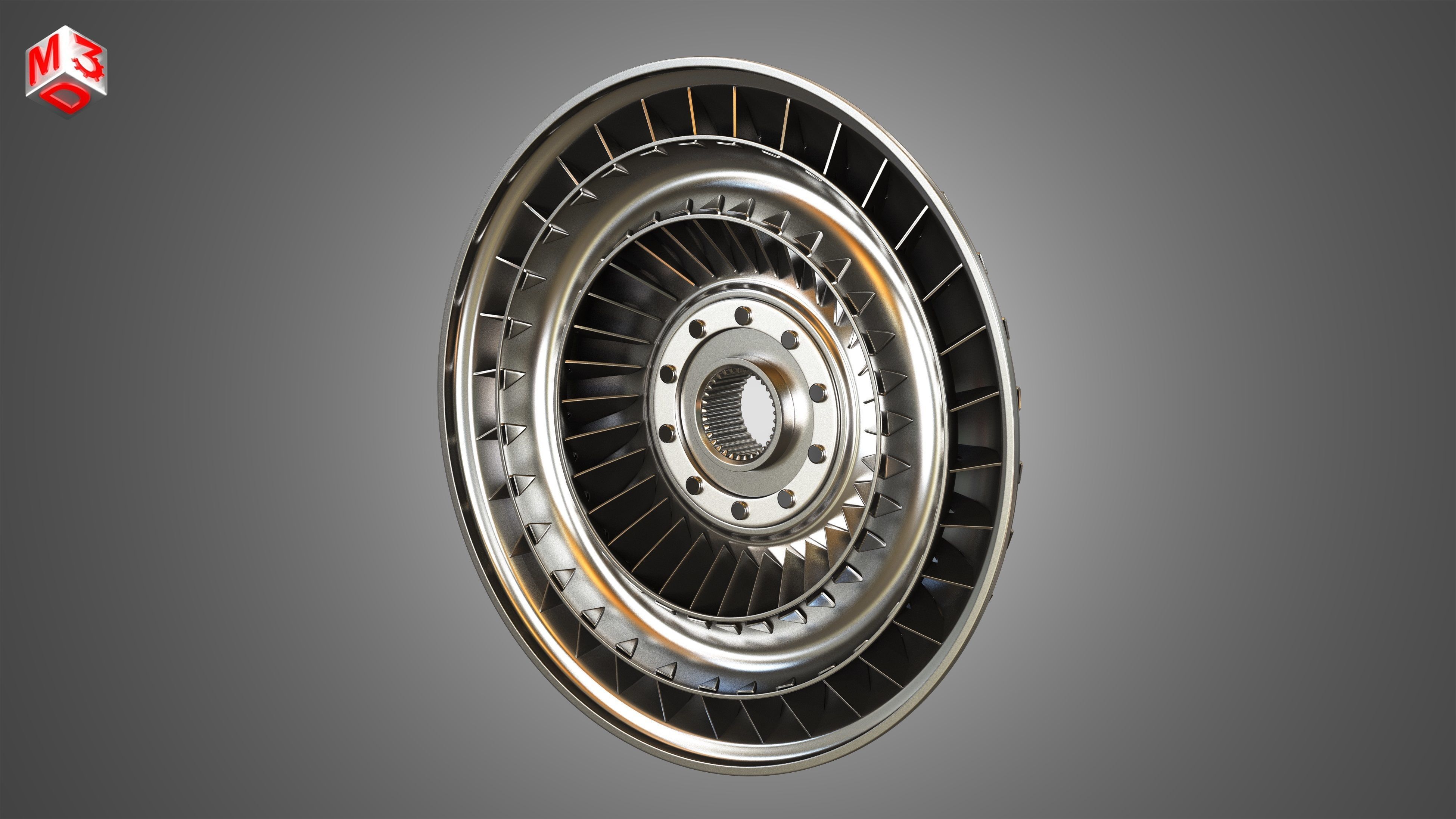Transmission Torque Converter - with 5 Interior Parts 3D model_5