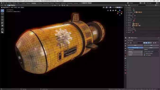 Weapon - OBJ and Textures - Blender PBR File - Unity - Unreal Low-poly 3D model