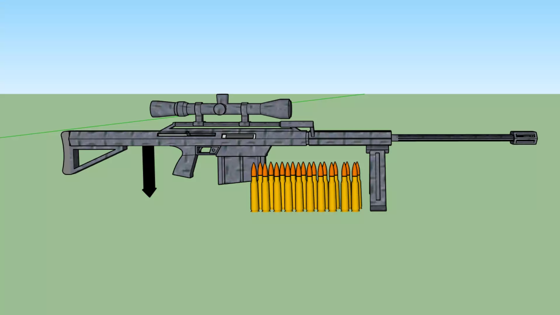 barrett rifle with bullets Free 3D model