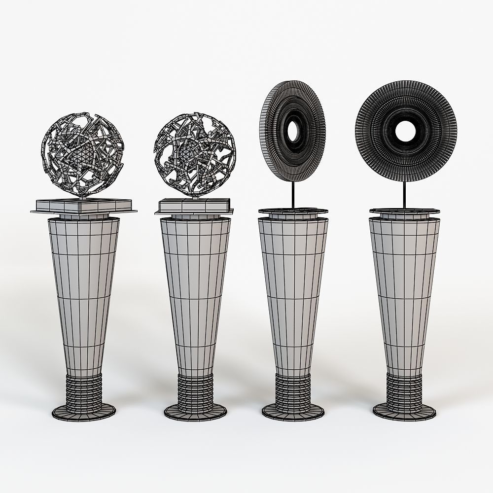 Sculpture award vases 3D model_4