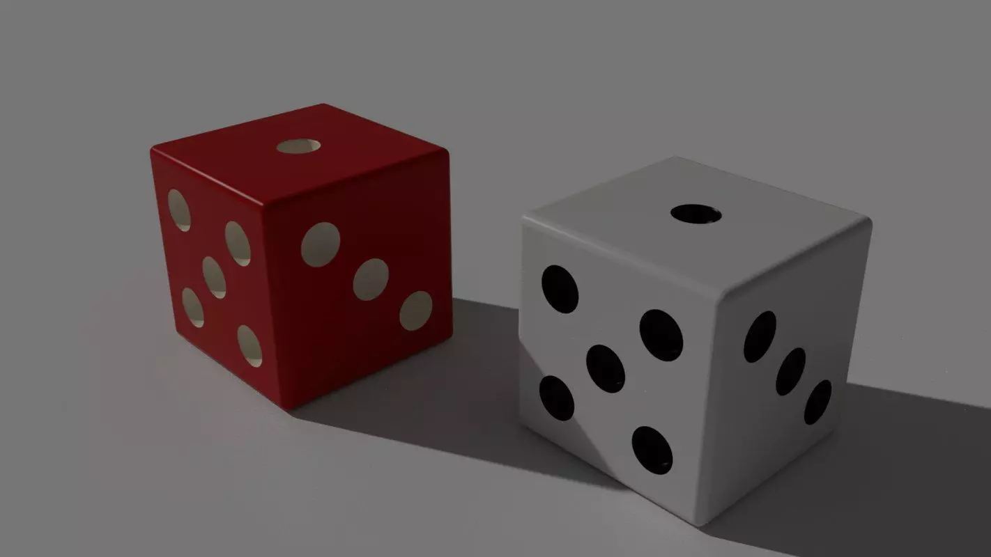 Dices two dice Free low-poly 3D model