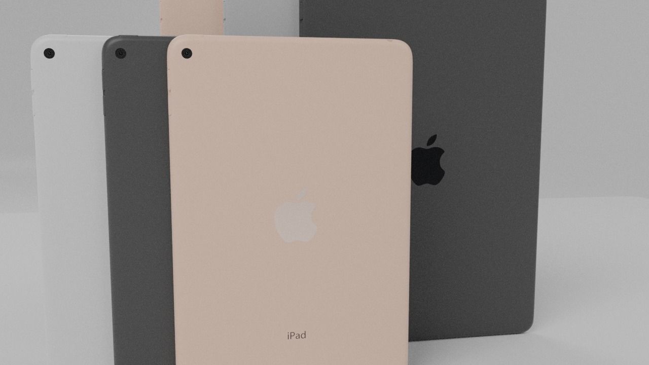 iPad Mini 5 2019 And iPad Air 3 2019 All Official Colors Bundle 3D model_4