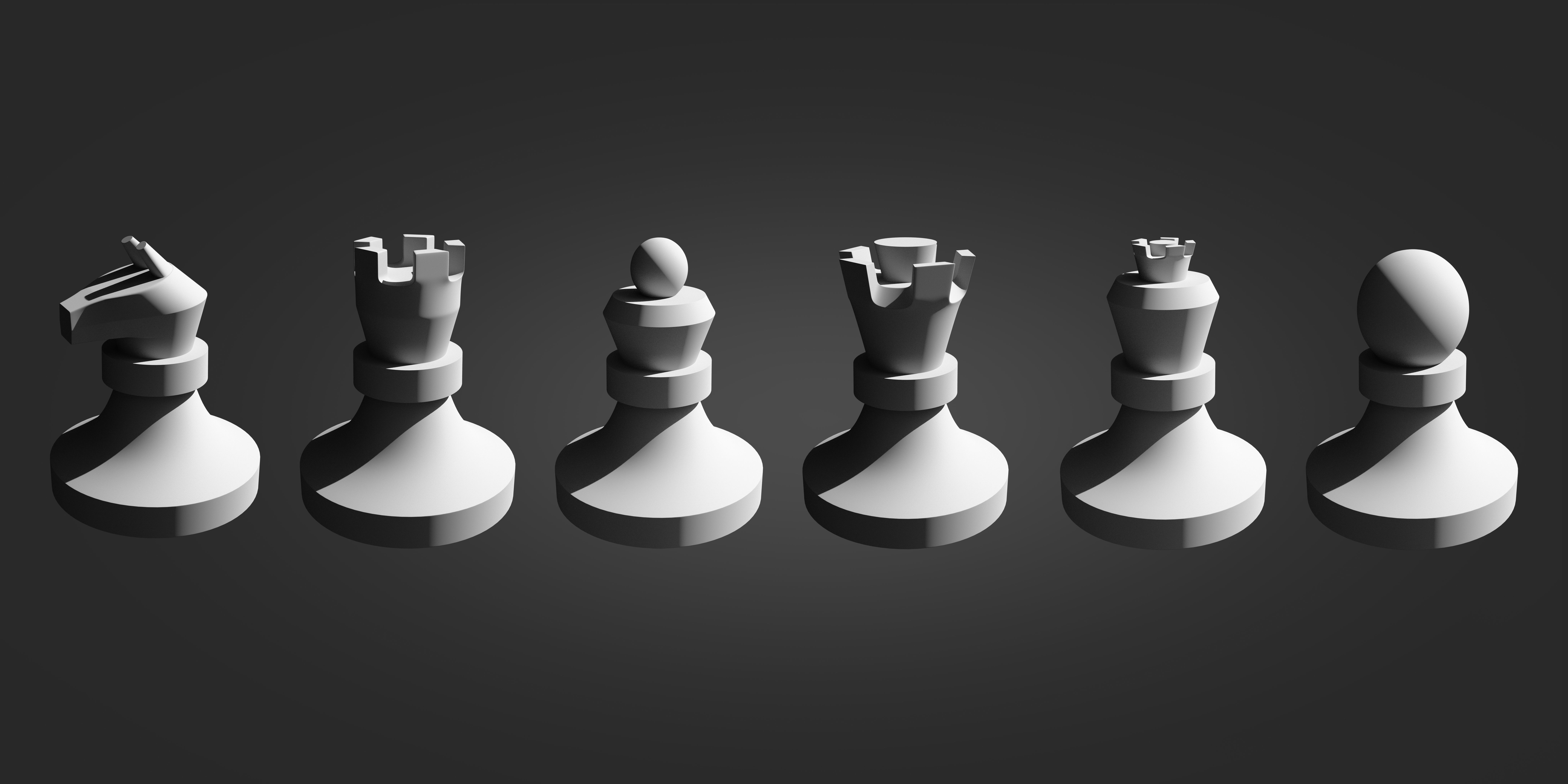 Chess Set pieces 3D print model_1