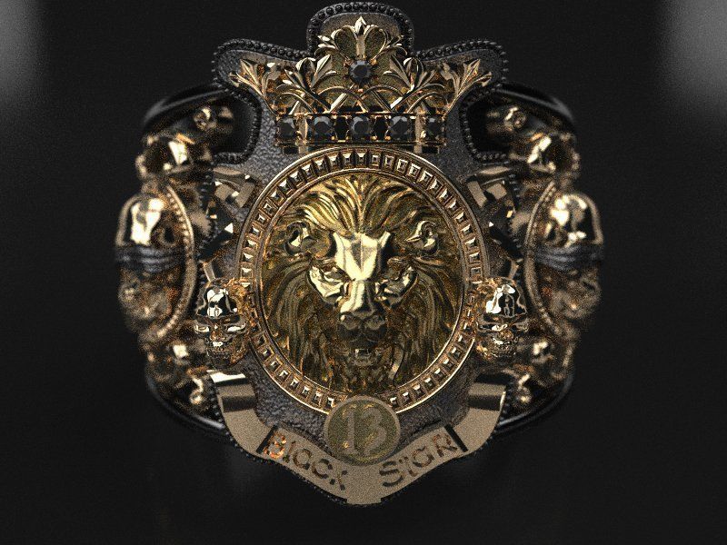 Timati leon ring - replica 3D print model_6