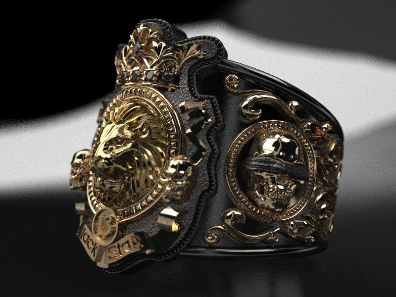 Timati leon ring - replica 3D print model_7