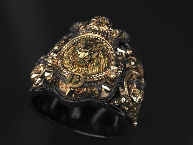 Timati leon ring - replica 3D print model_10