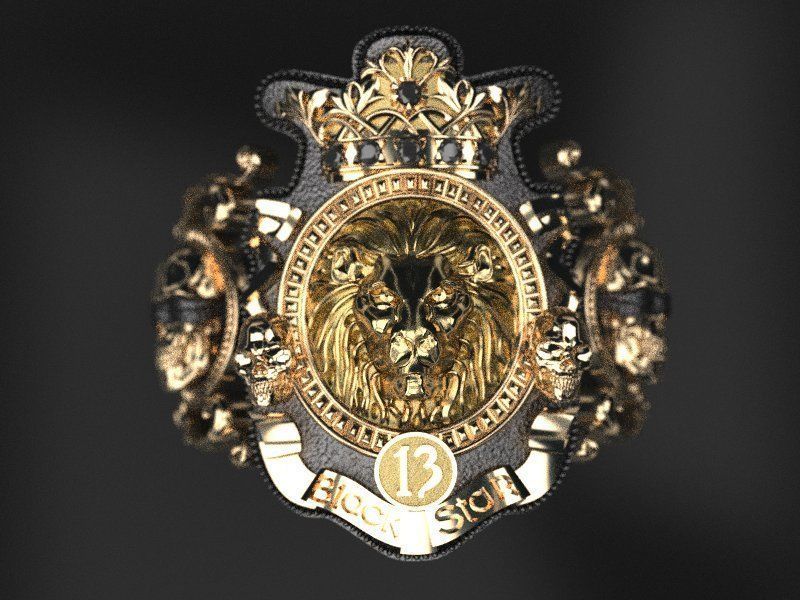 Timati leon ring - replica 3D print model_11