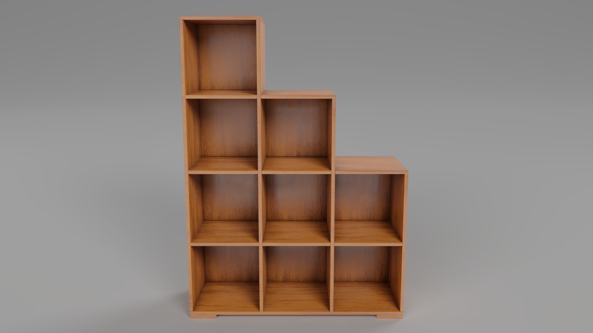 Wooden Book Shelf Low-poly 3D model_5