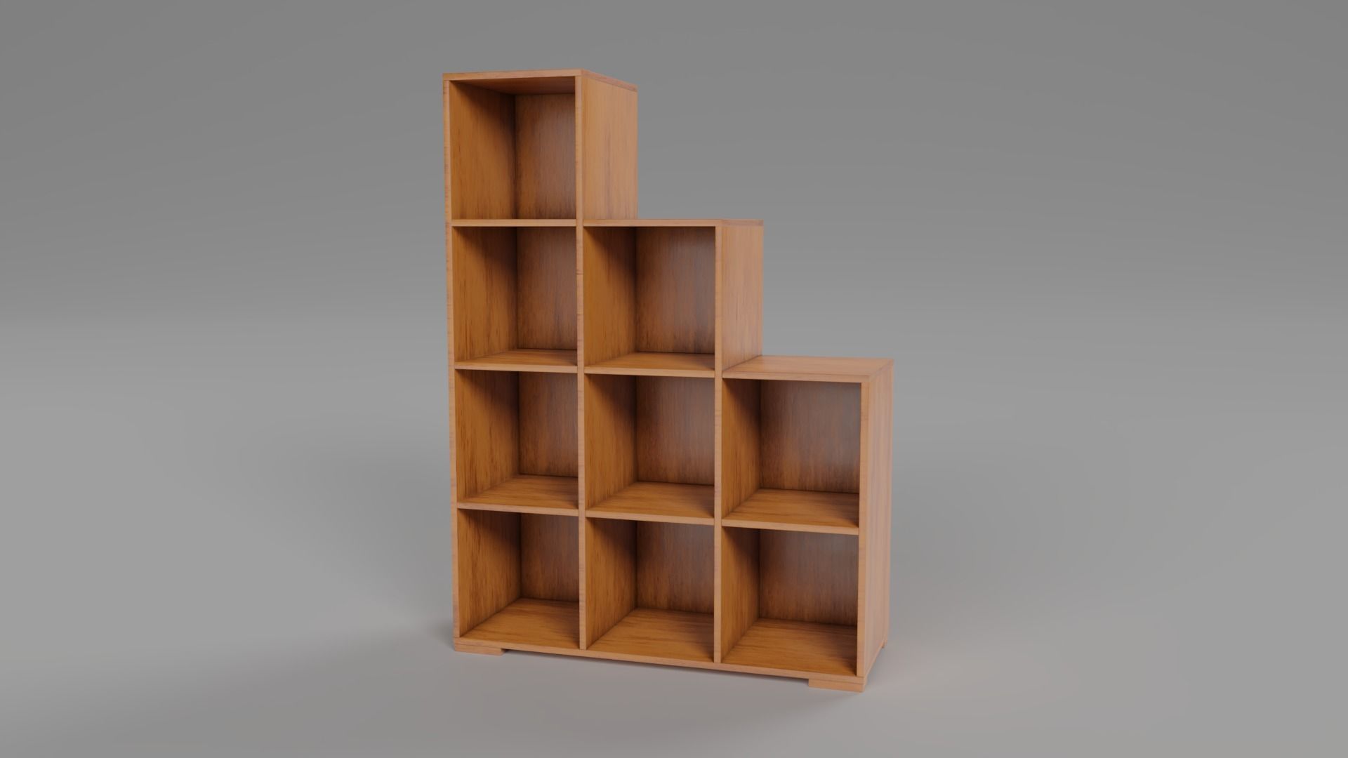 Wooden Book Shelf Low-poly 3D model_19