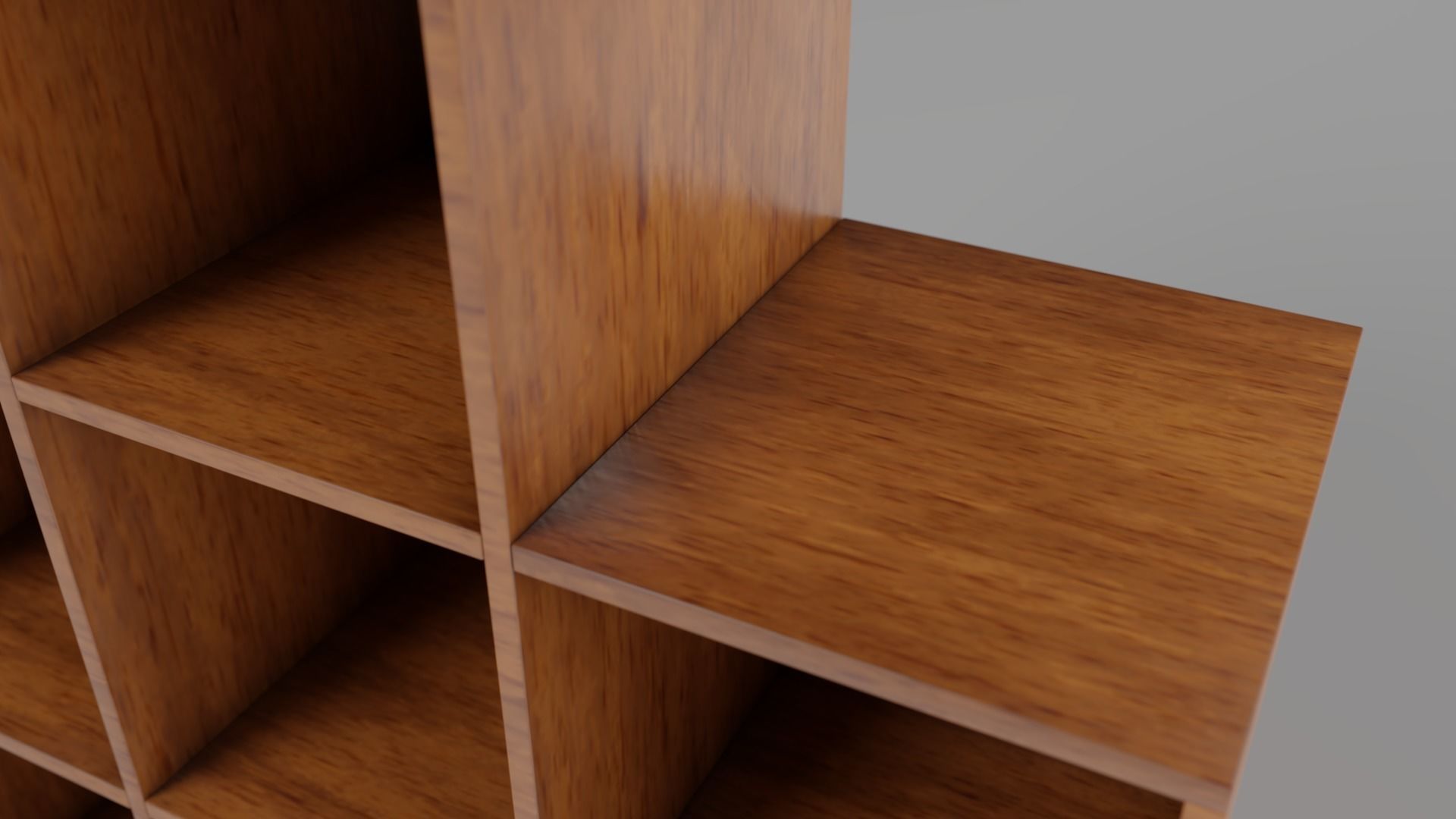 Wooden Book Shelf Low-poly 3D model_14