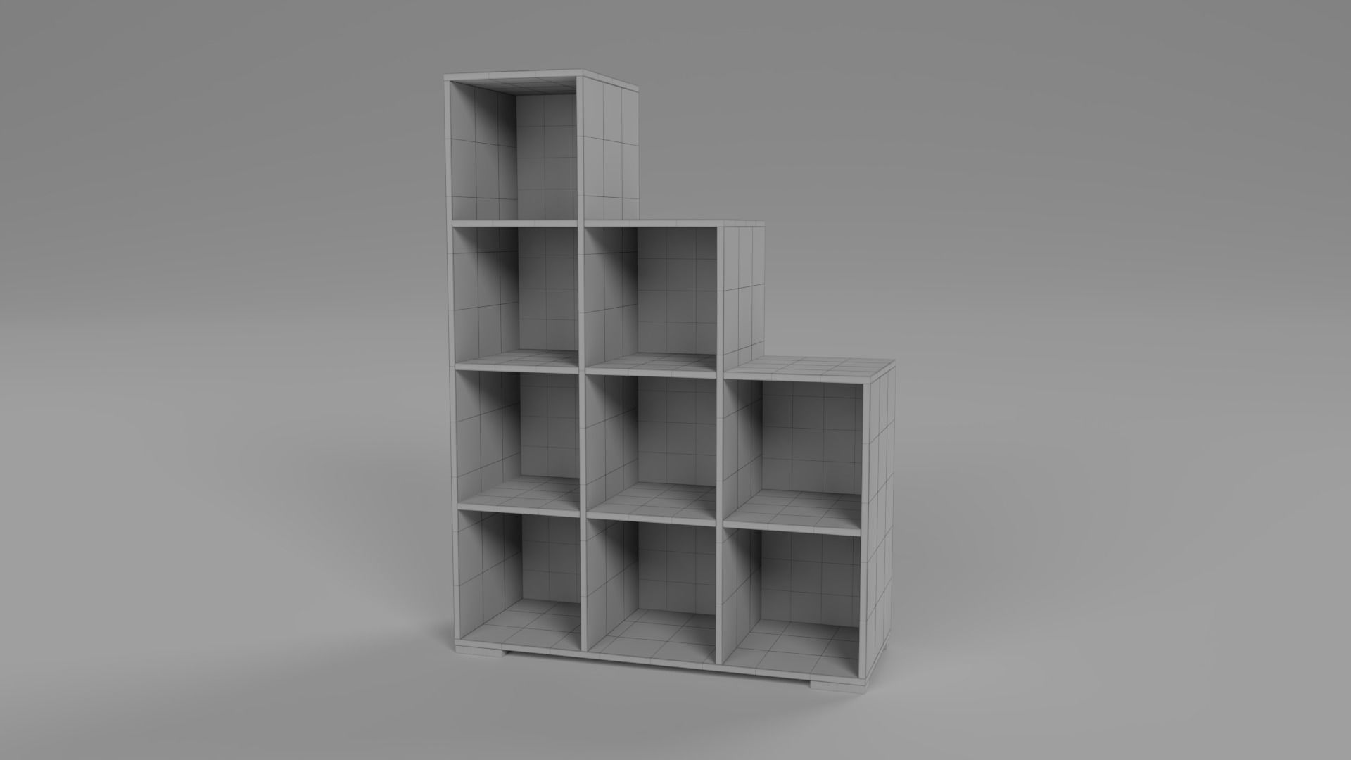 Wooden Book Shelf Low-poly 3D model_20