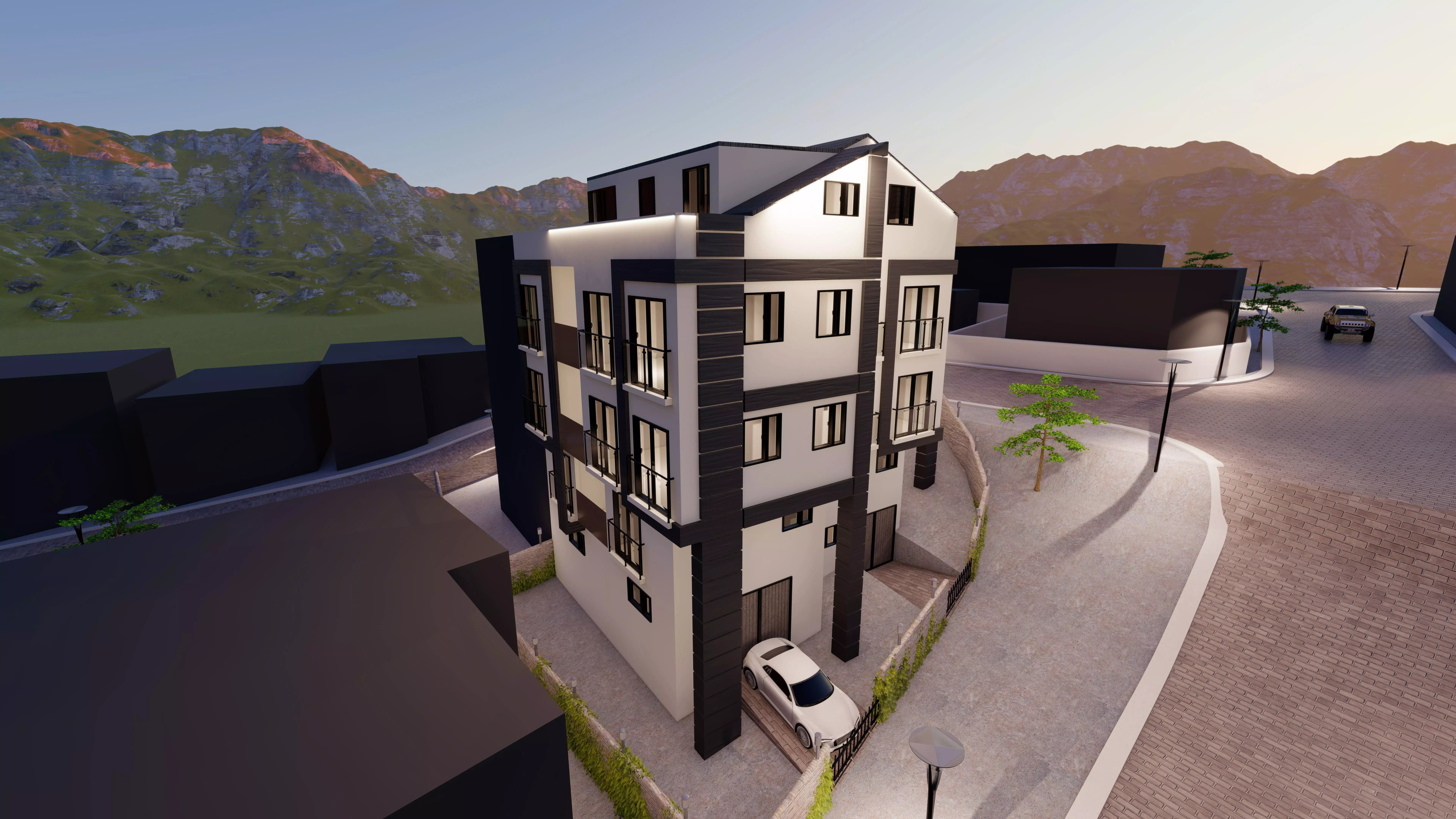 Concrete Apartment 3D model_0