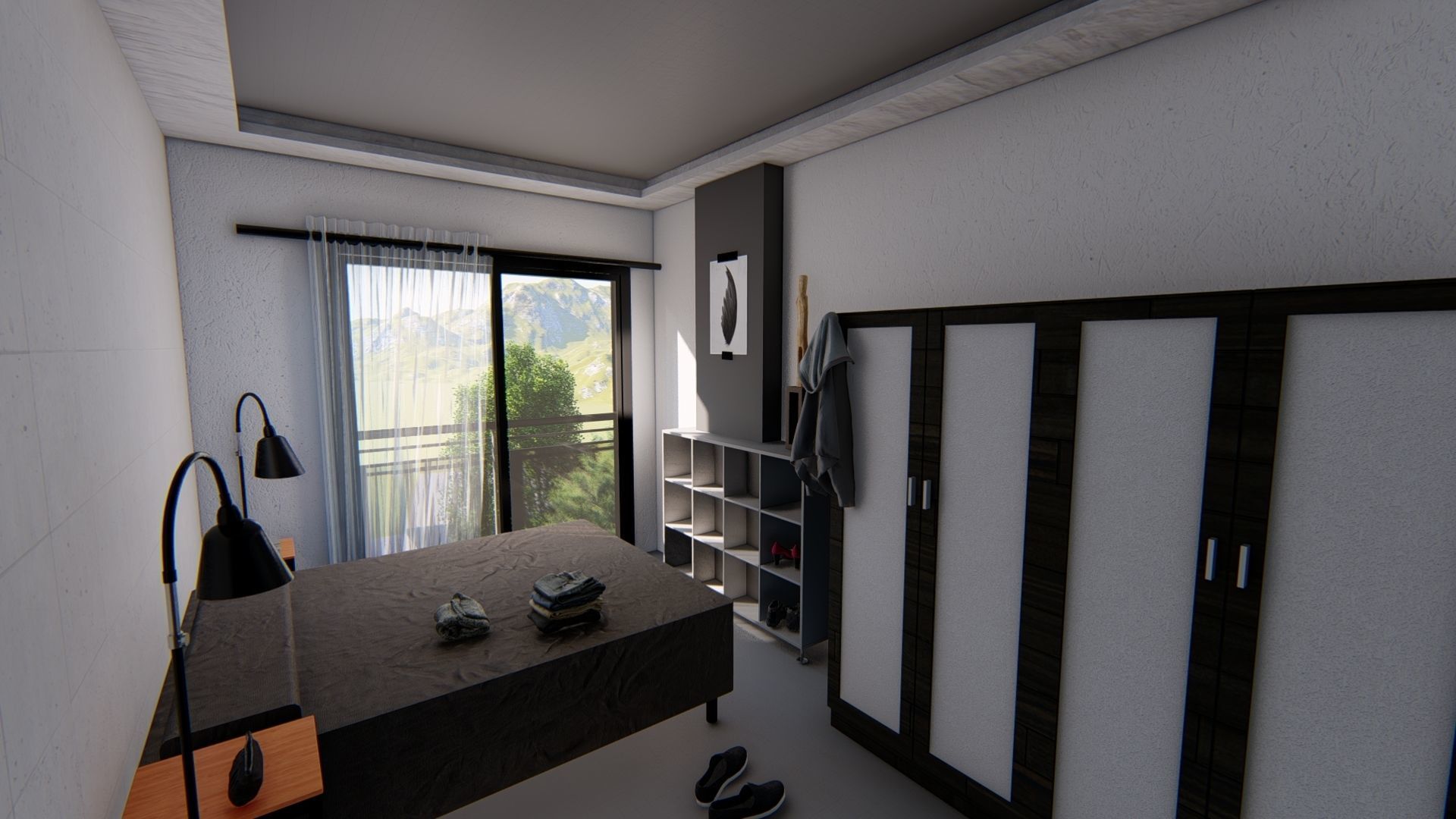 Concrete Apartment 3D model_3