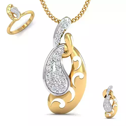 Women ring earrings pendant 3dm stl render detail 3D print model