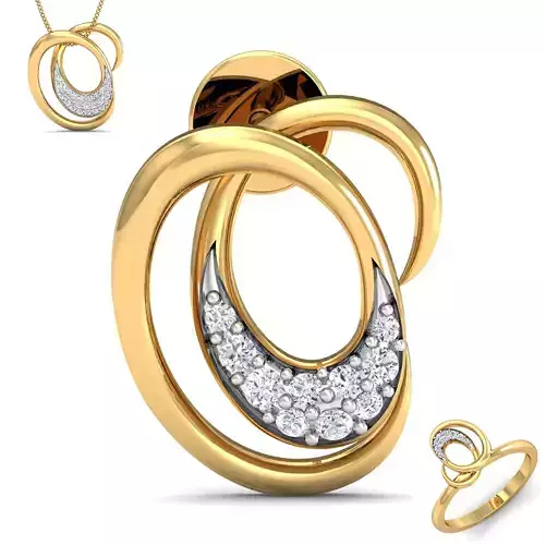 Women ring earrings pendant 3dm stl render detail 3D print model