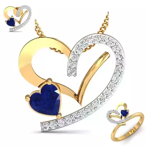 Women ring earrings pendant 3dm stl render detail 3D print model