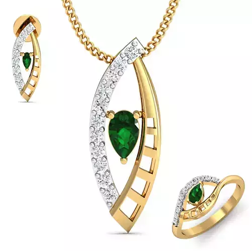 Women ring earrings pendant 3dm stl render detail 3D print model