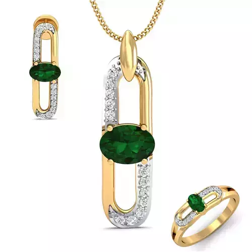 Women ring earrings pendant 3dm stl render detail 3D print model