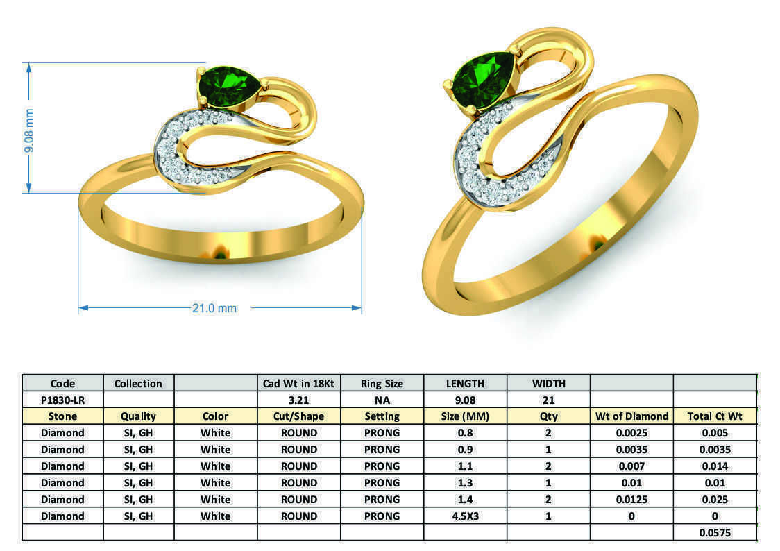 Women ring earrings pendant 3dm stl render detail 3D print model 3D print model_12