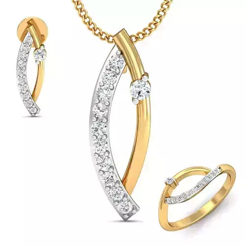 Women ring earrings pendant 3dm stl render detail 3D print model