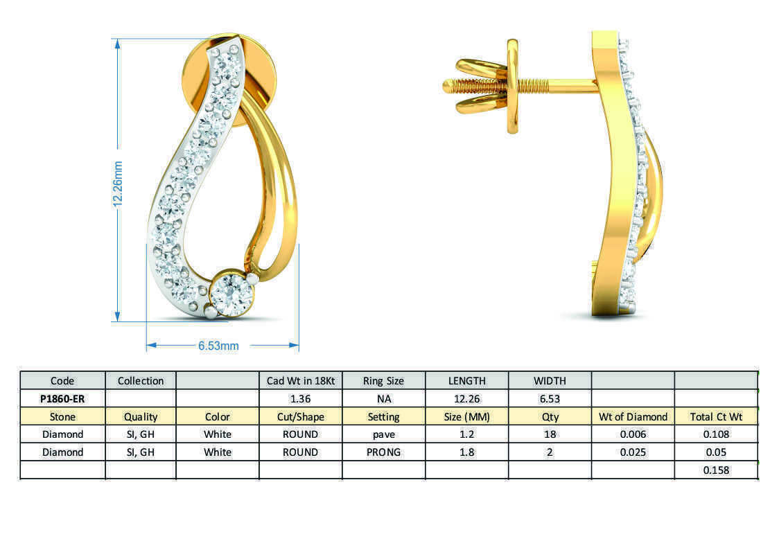 Women ring earrings pendant 3dm stl render detail 3D print model 3D print model_11