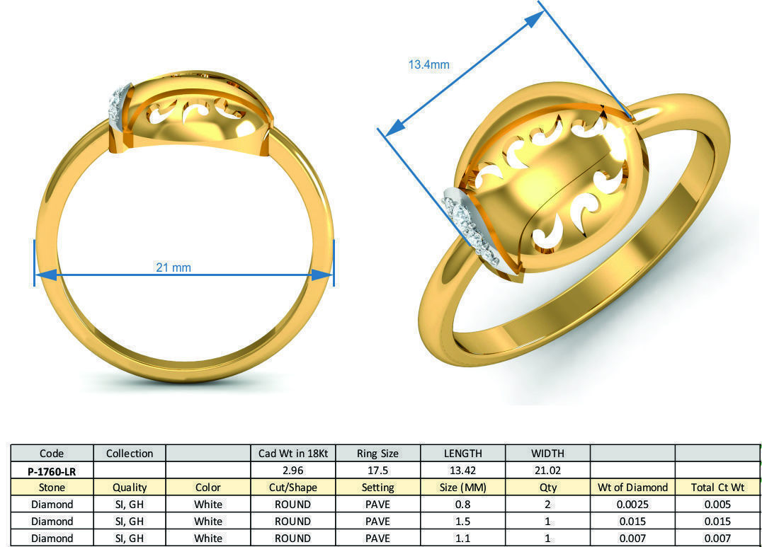 Women ring earrings pendant 3dm stl render detail 3D print model 3D print model_11