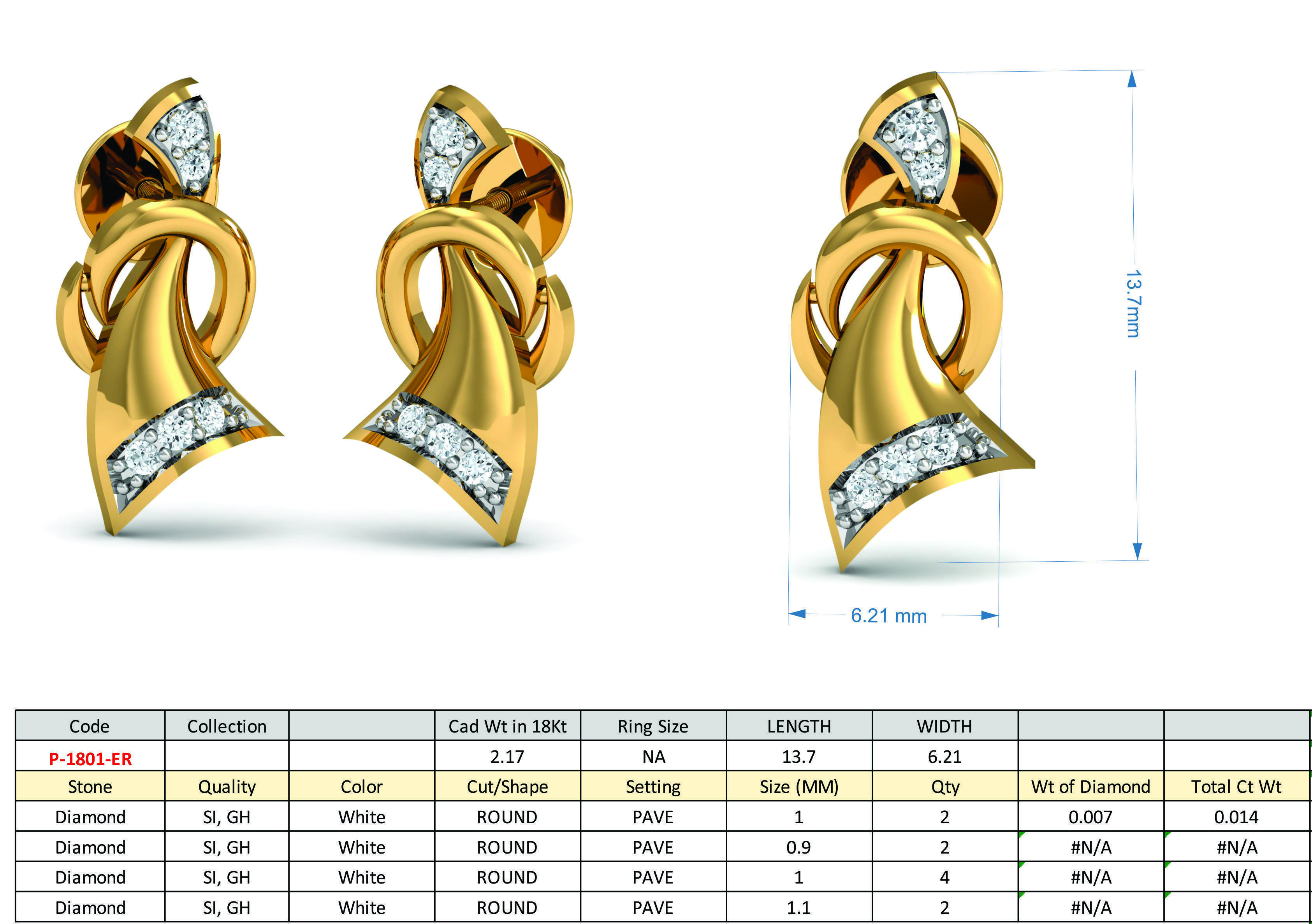 Women ring earrings pendant 3dm stl render detail 3D print model 3D print model_7