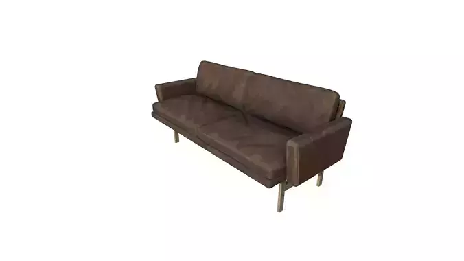 Dark brown sofa Low-poly 3D model Dark brown sofa Low-poly 3D model