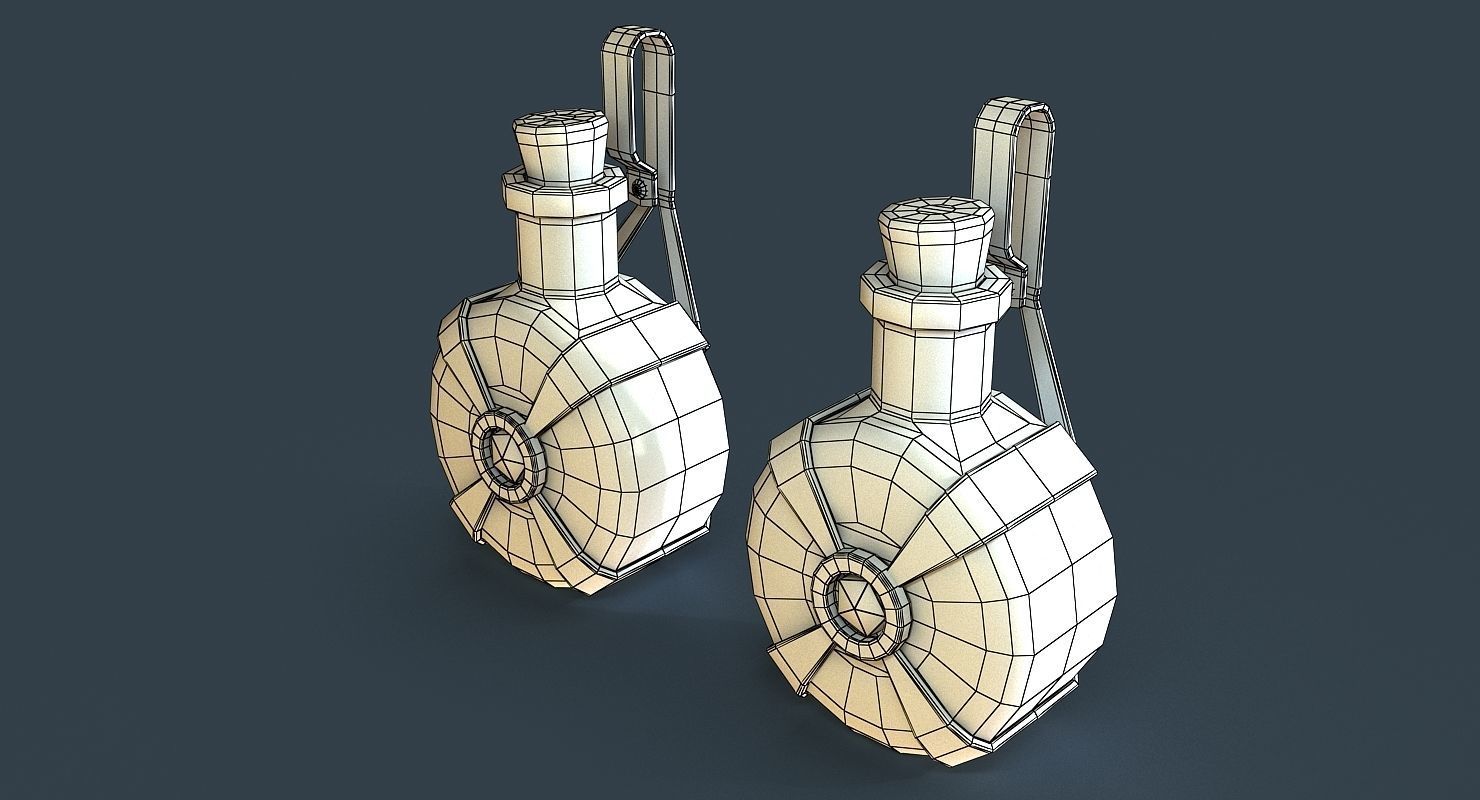 Bottles two Low-poly 3D model_6