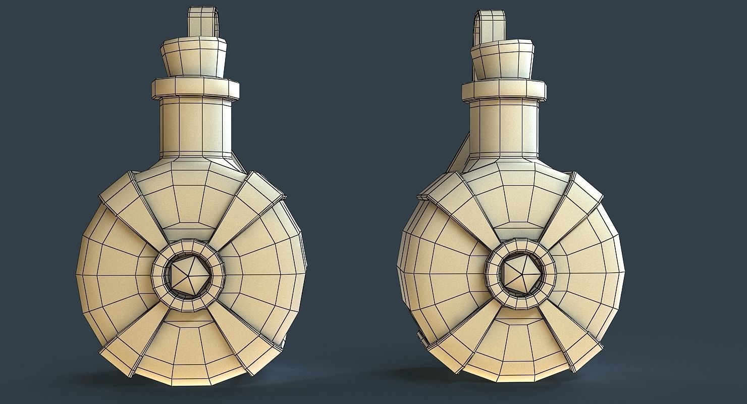 Bottles two Low-poly 3D model_8