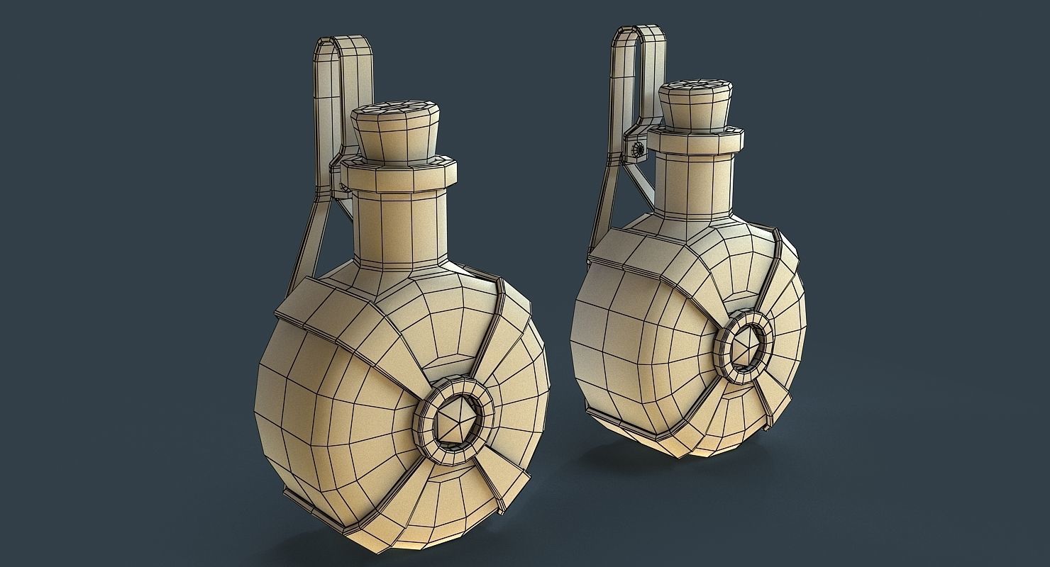Bottles two Low-poly 3D model_5