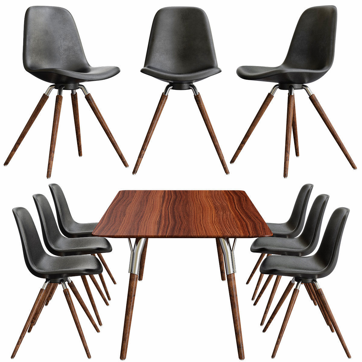 Chair - Armchair and Dinning table Collection 23 Pieces 3d model 3D model_21