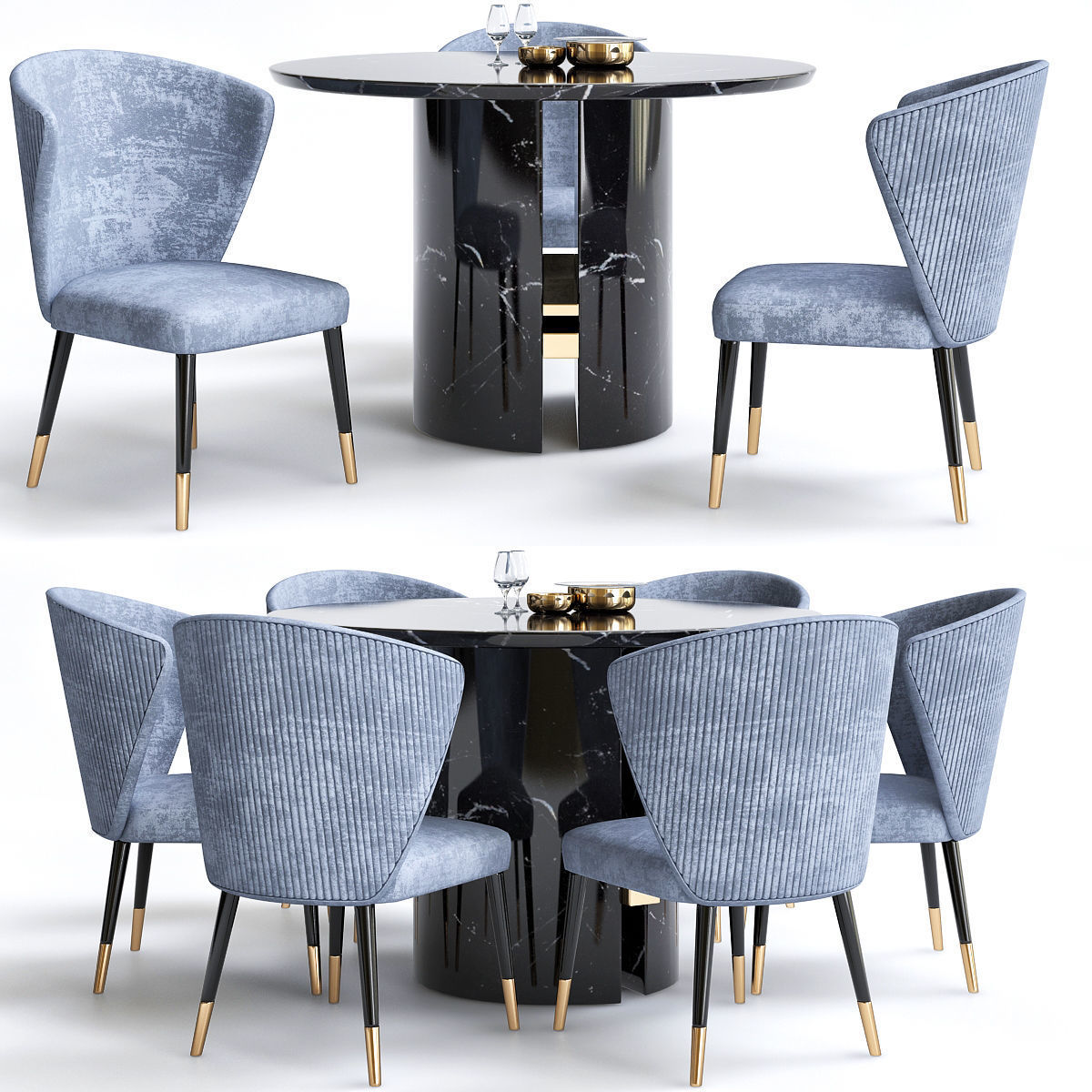 Chair - Armchair and Dinning table Collection 23 Pieces 3d model 3D model_8