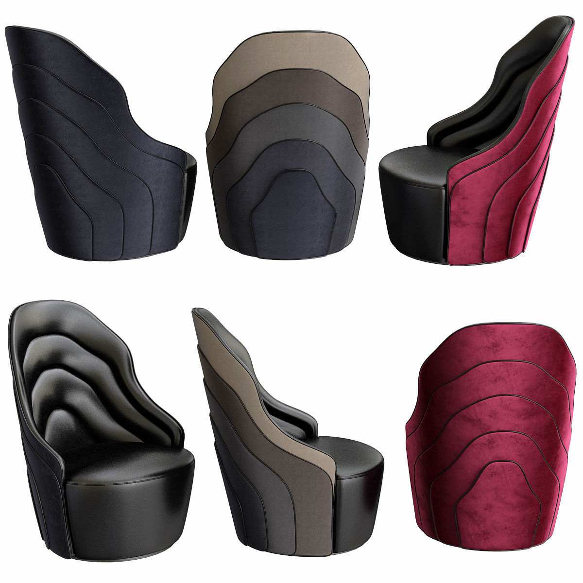 Chair - Armchair and Dinning table Collection 23 Pieces 3d model 3D model_33