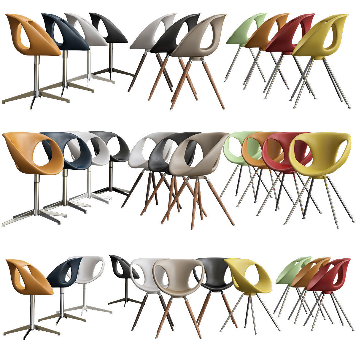 Chair - Armchair and Dinning table Collection 23 Pieces 3d model 3D model_4