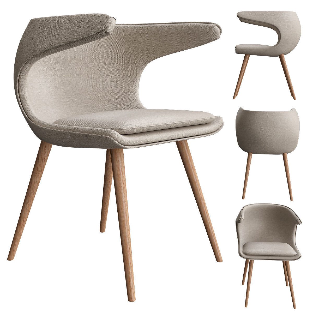 Chair - Armchair and Dinning table Collection 23 Pieces 3d model 3D model_17