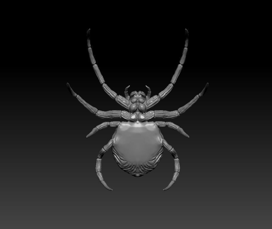 Spider 3D print model Low-poly 3D model_3