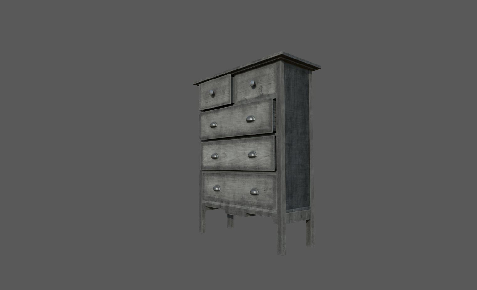 Drawer chest of drawers Free low-poly 3D model_3