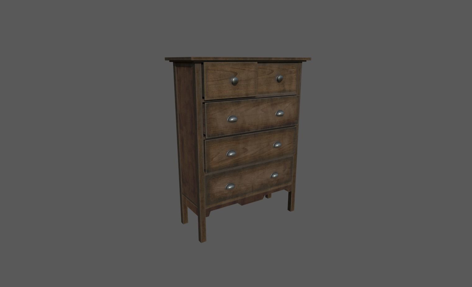 Drawer chest of drawers Free low-poly 3D model_6